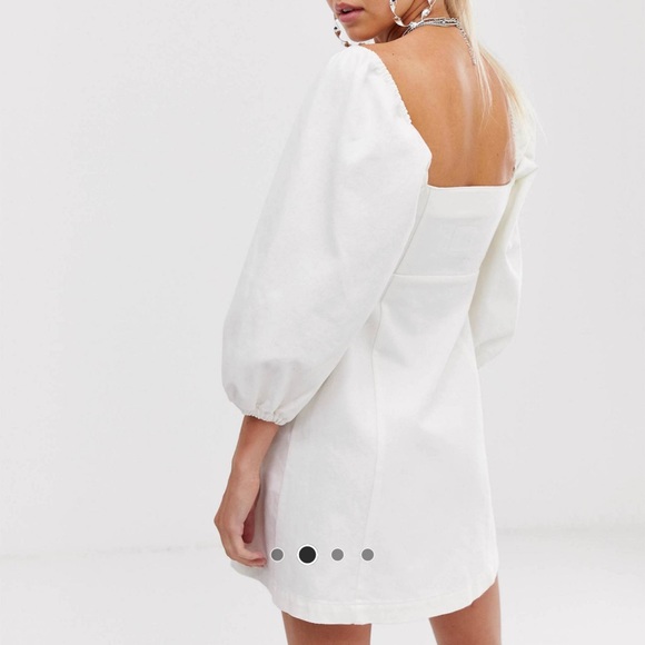 Puff sleeve denim button up dress - Picture 3 of 3